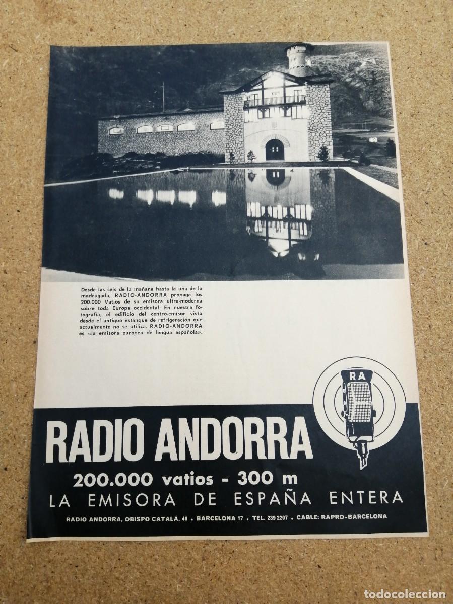 Otros art&iacute;culos de coleccionismo en papel: ANUNCIO. RADIO ANDORRA