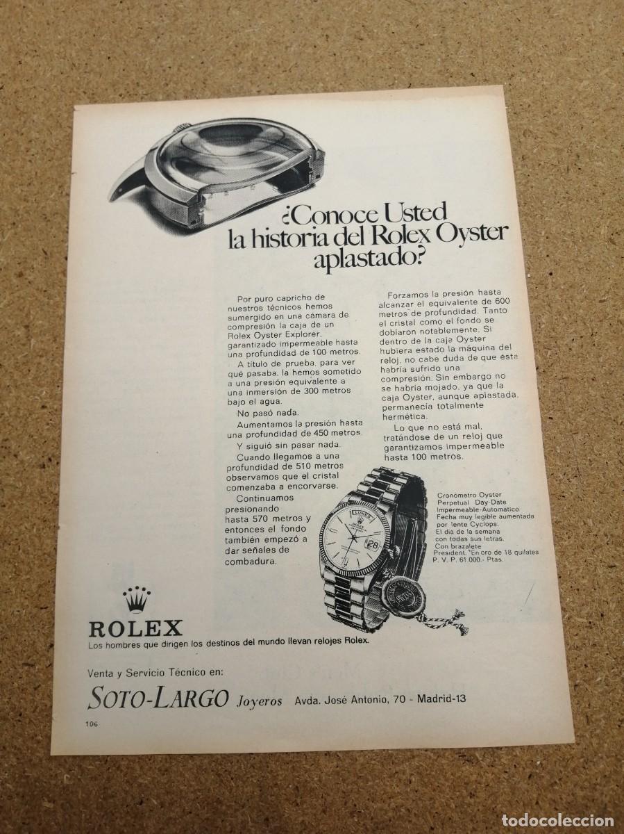 Otros art&iacute;culos de coleccionismo en papel: ANUNCIO. ROLEX...... - Foto 1