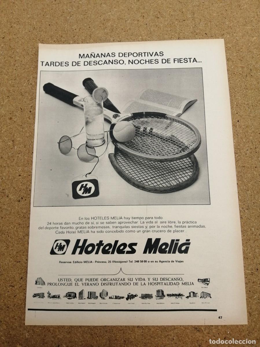 Otros art&iacute;culos de coleccionismo en papel: ANUNCIO. HOTELES MELIA