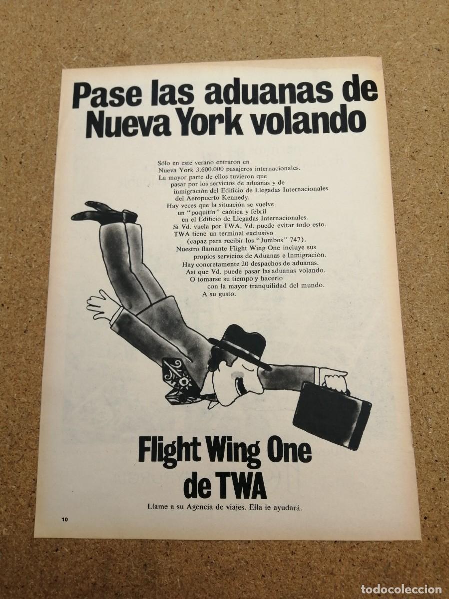 Otros art&iacute;culos de coleccionismo en papel: ANUNCIO. TWA PASE LAS ADUANAS DE NUEVA YORK VOLANDO