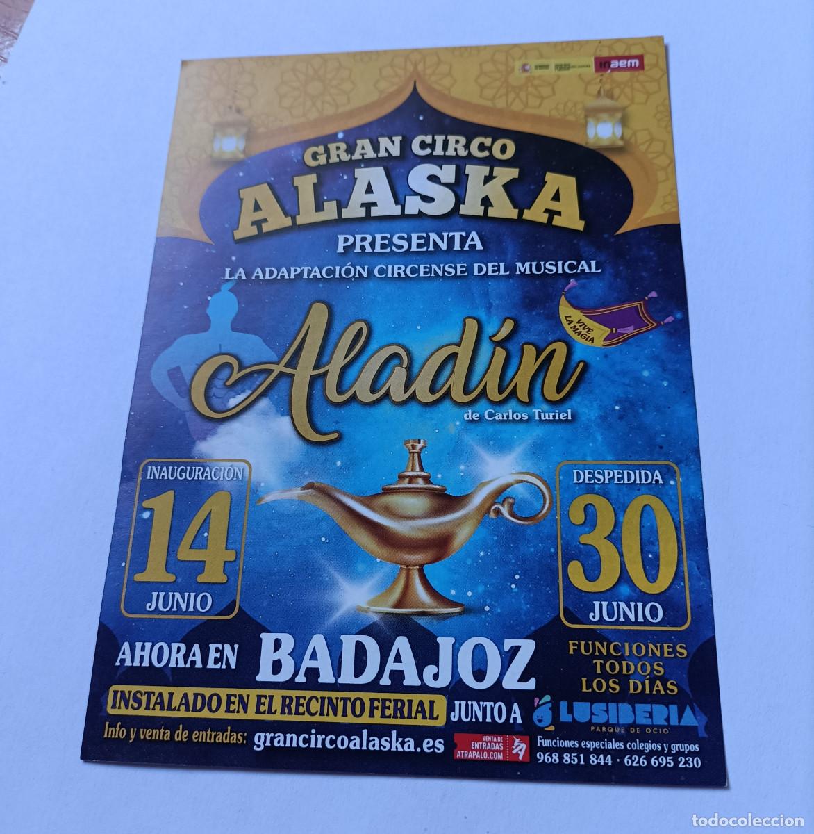 Otros art&iacute;culos de coleccionismo en papel: circo alaska espectaculo aladdin aladin flyer badajoz publicidad publicitario hoja