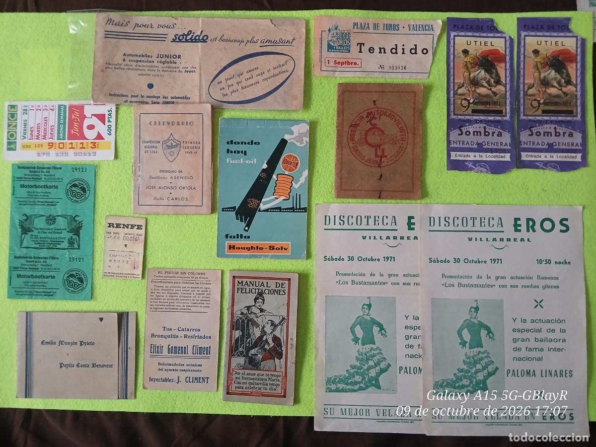Otros art&iacute;culos de coleccionismo en papel: Lote variado de papel antiguo y vintage.