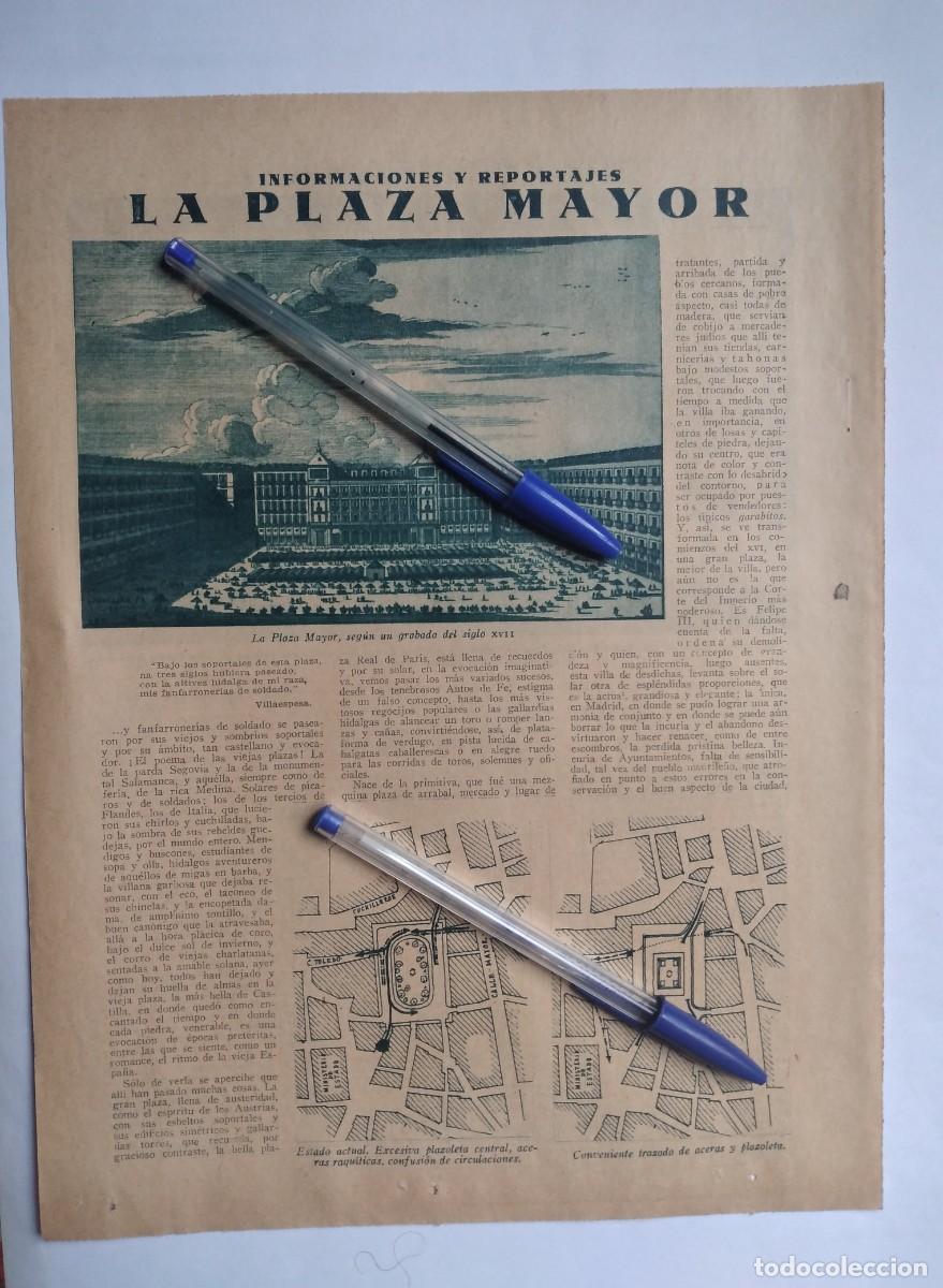 Otros art&iacute;culos de coleccionismo en papel: MADRID LA PLAZA MAYOR POSIBLES REFORMAS PARA MEJORAR SU ASPECTO DOS P&Aacute;GINAS DE PRENSA A&Ntilde;O 1935