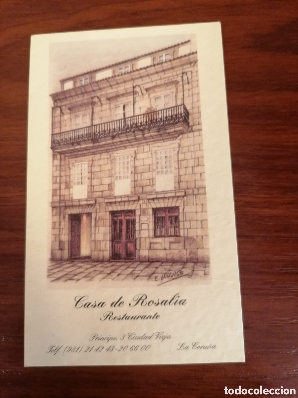 Otros art&iacute;culos de coleccionismo en papel: Tarjeta Visita Publicidad Restaurante Casa De Rosal&iacute;a Vigo. Rosal&iacute;a De Castro.1998. 10x6.