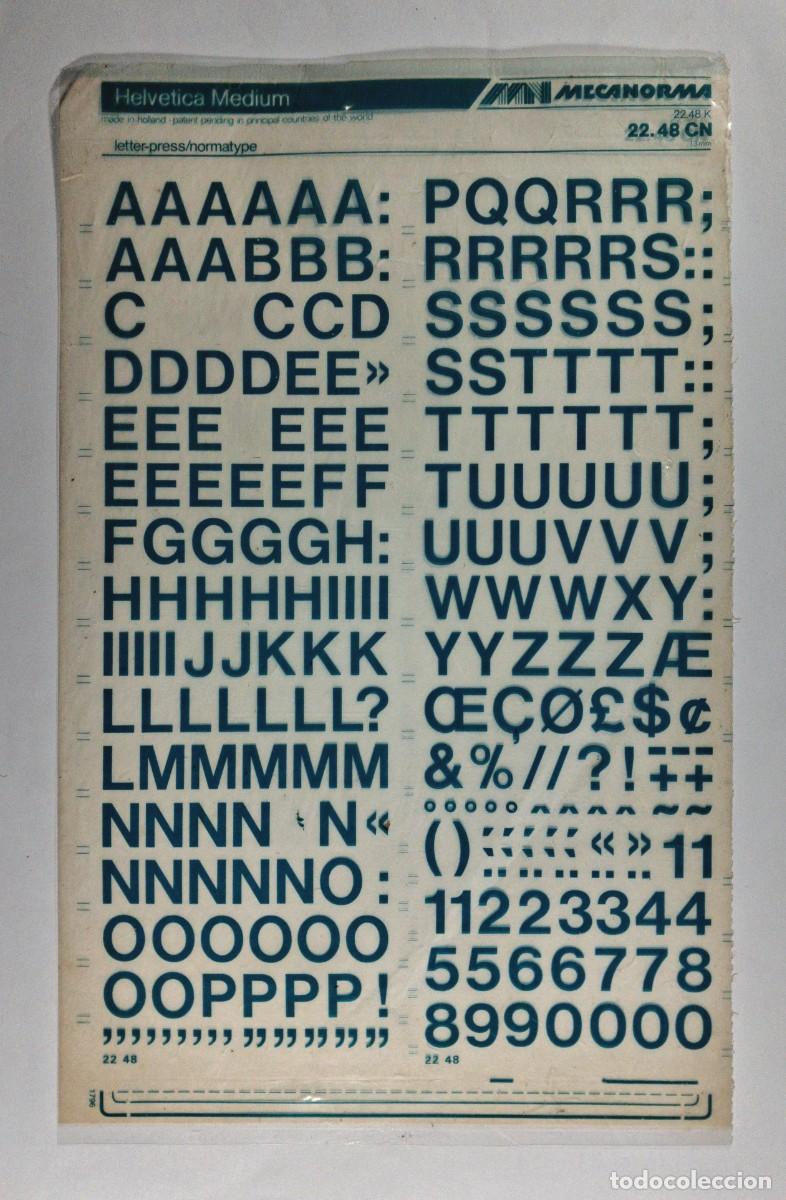 Otros art&iacute;culos de coleccionismo en papel: MECANORMA - Helvetica Medium cor azul