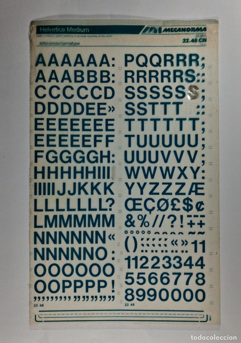 Otros art&iacute;culos de coleccionismo en papel: 2 MECANORMA Helvetica medium azul