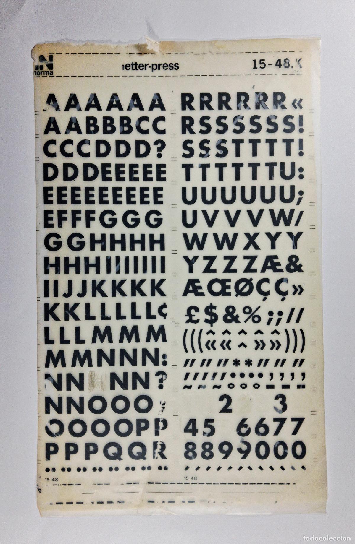 Otros art&iacute;culos de coleccionismo en papel: MECANORMA letter-press 12mm
