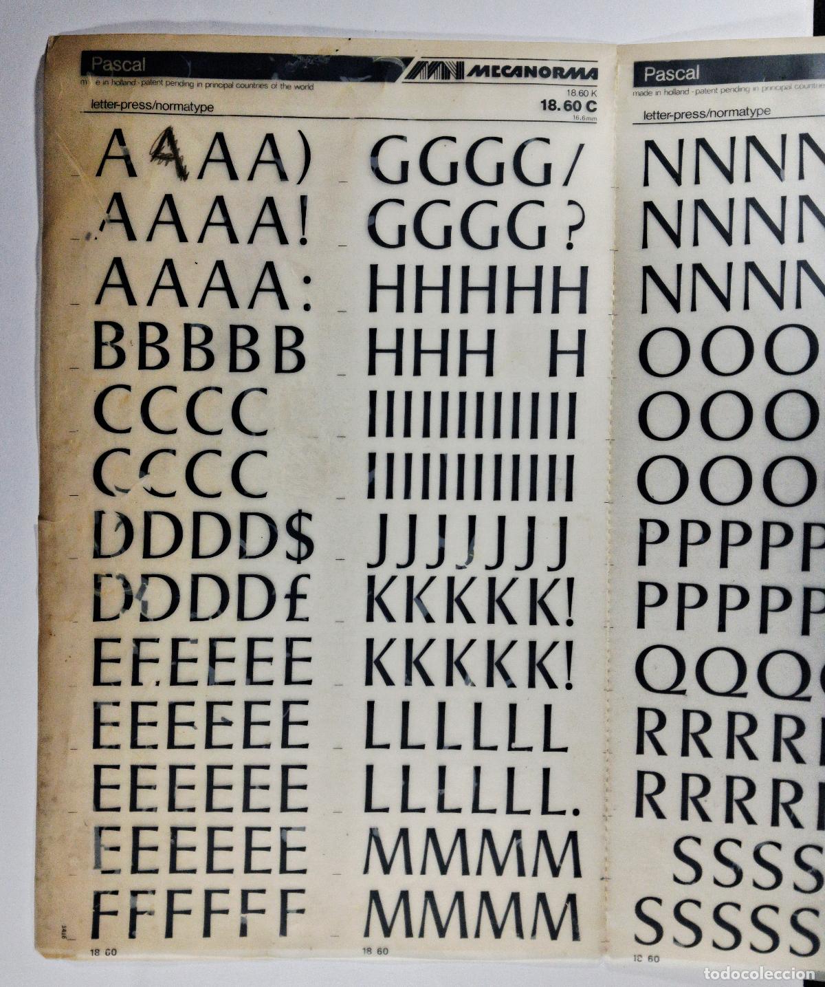Otros art&iacute;culos de coleccionismo en papel: 3 MECANORMA Pascal normaltype