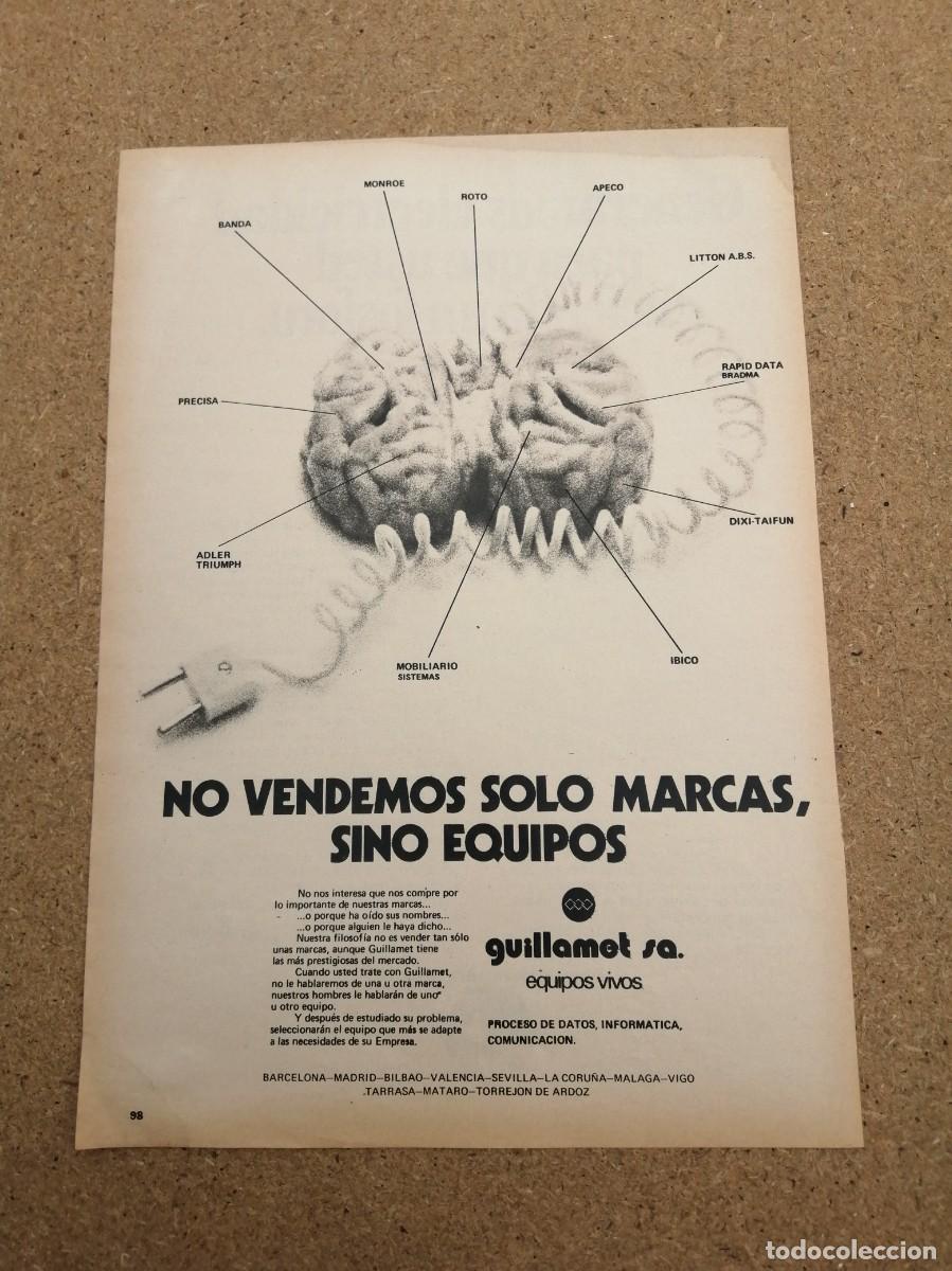 Otros art&iacute;culos de coleccionismo en papel: ANUNCIO. GUILLAMET S. A. EQUIPOS VIVOS