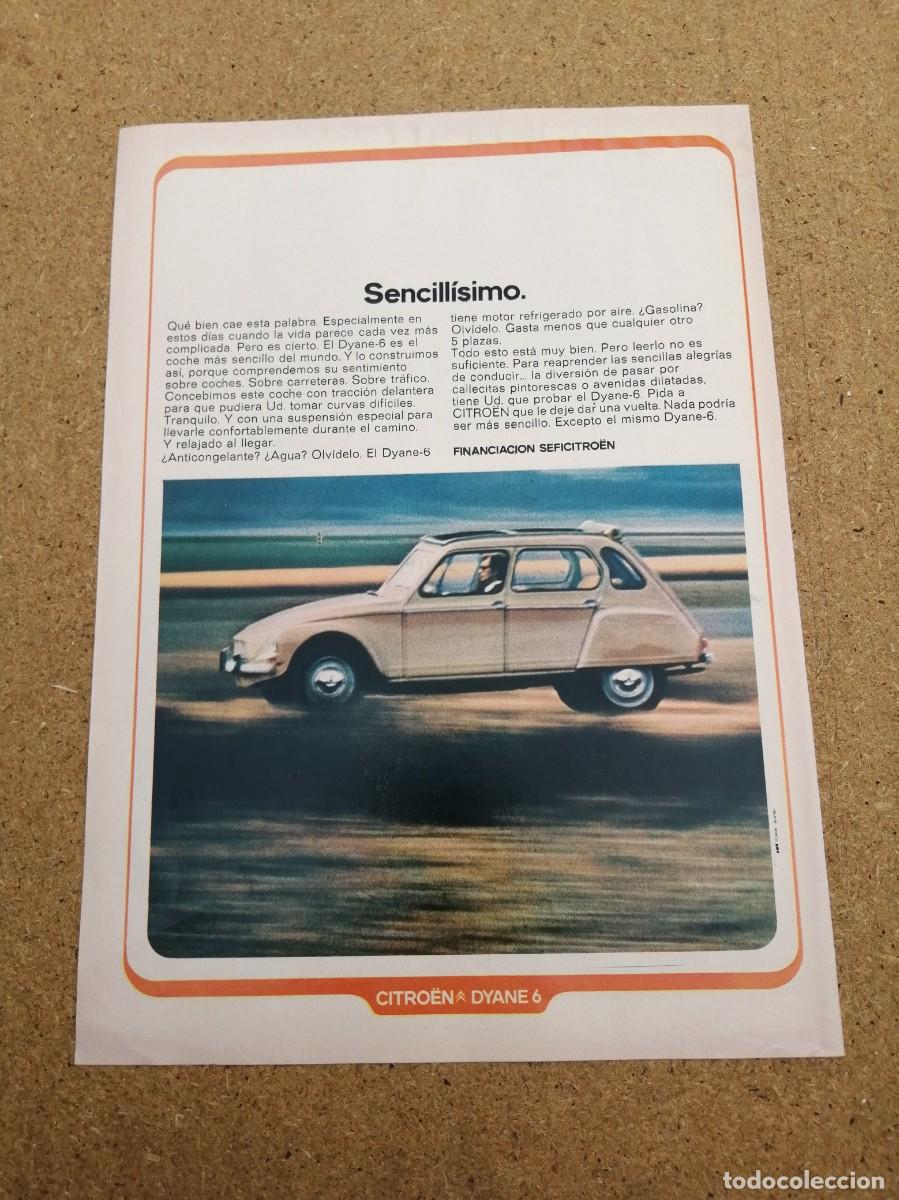Otros art&iacute;culos de coleccionismo en papel: ANUNCIO. CITROEN DYANE 6