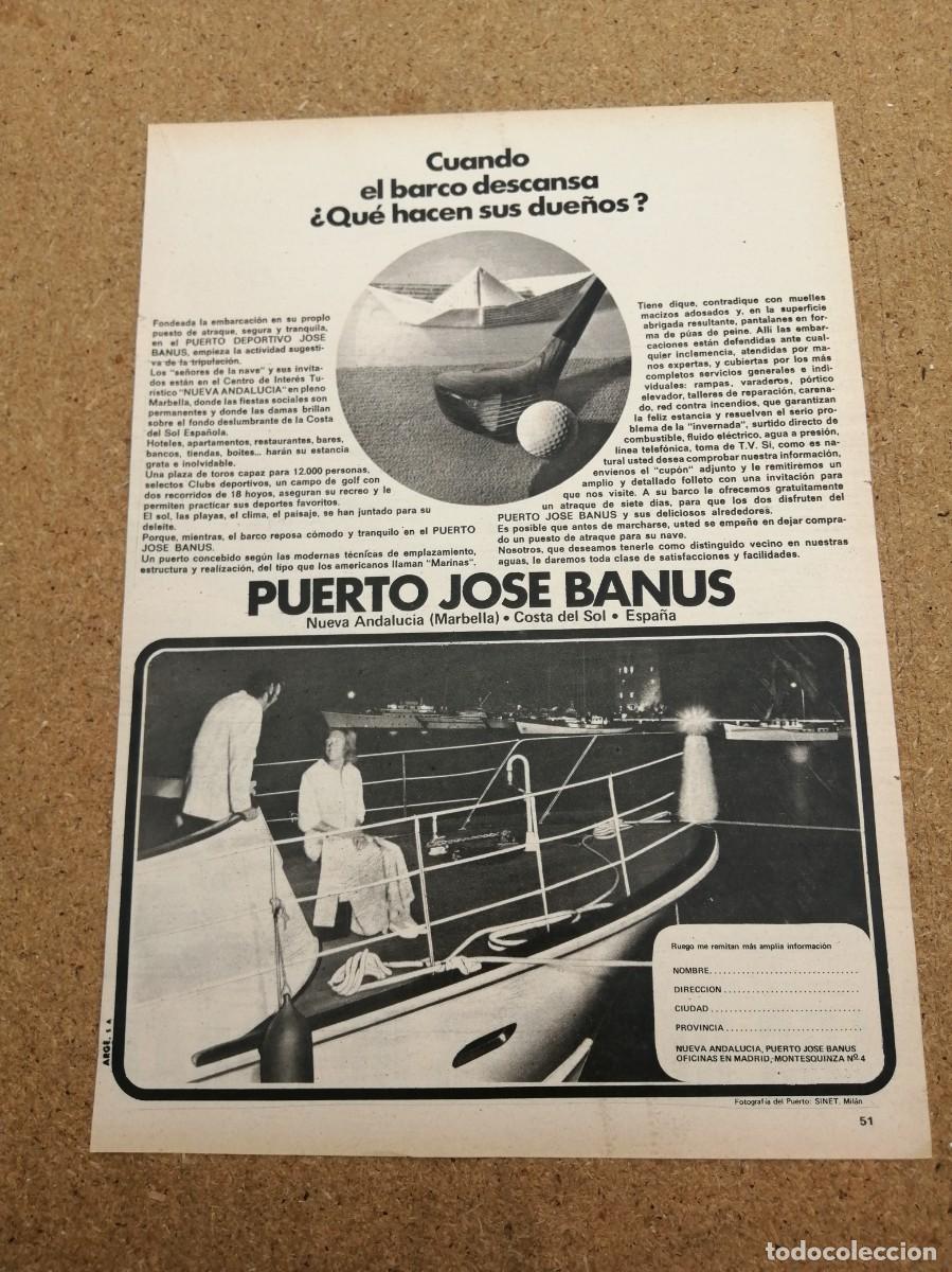 Otros art&iacute;culos de coleccionismo en papel: ANUNCIO. PUERTO JOSE BANUS, MARBELLA