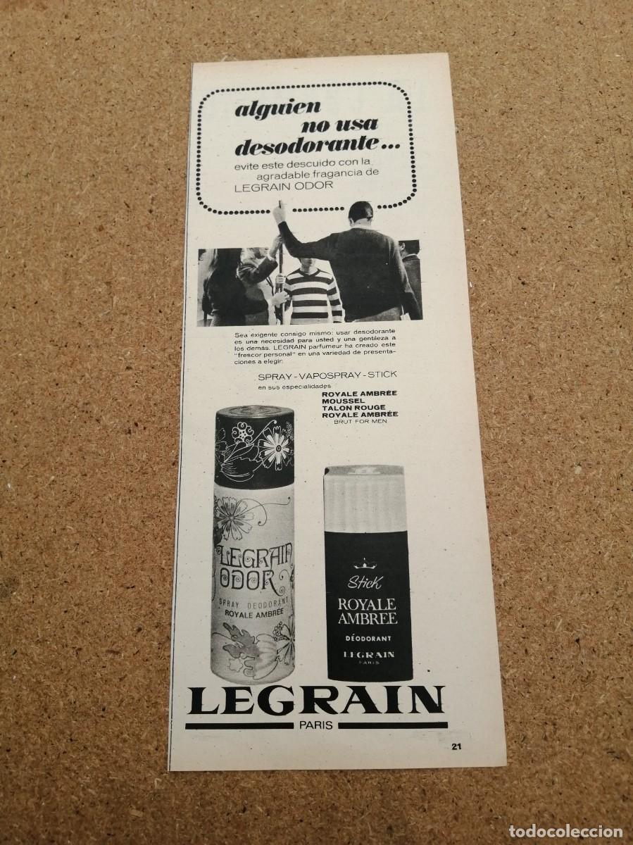 Otros art&iacute;culos de coleccionismo en papel: ANUNCIO. LEGRAIN STICK DESODORANTE