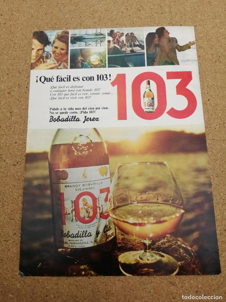 Otros art&iacute;culos de coleccionismo en papel: ANUNCIO. BRANDY 103.