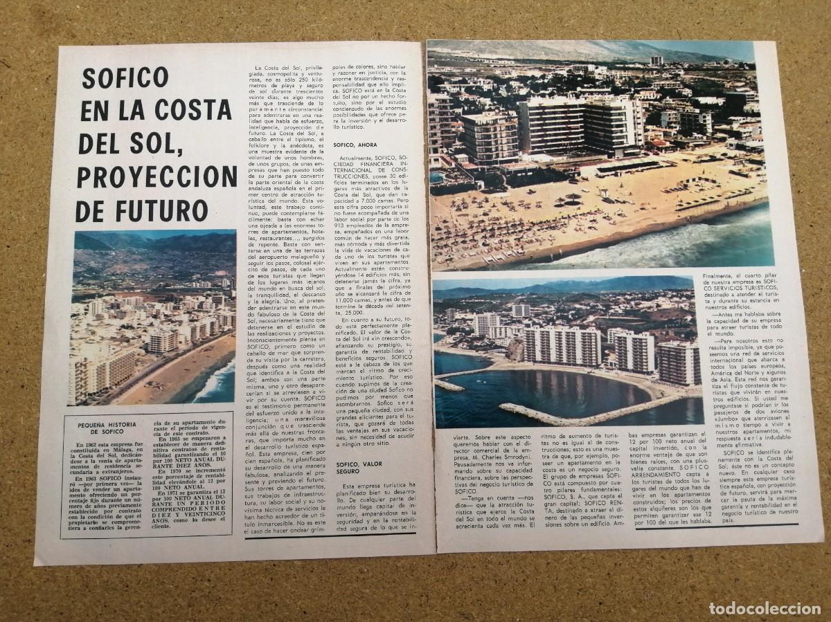 Otros art&iacute;culos de coleccionismo en papel: REPORTAJE. SOFICO EN LA COSTA DEL SOL, PROYECCION DE FUTURO
