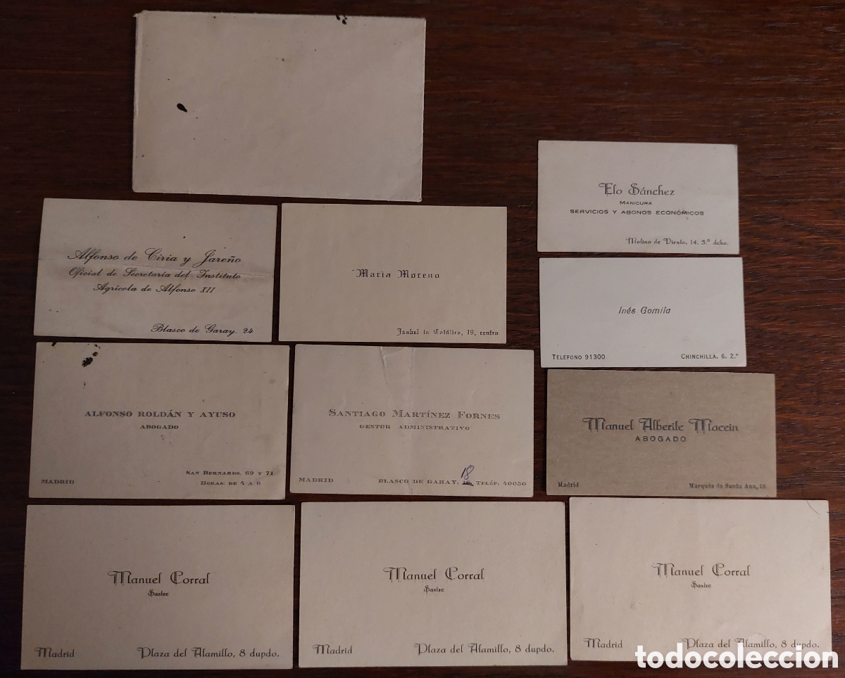 Otros art&iacute;culos de coleccionismo en papel: Tarjetas de visita y sobre
