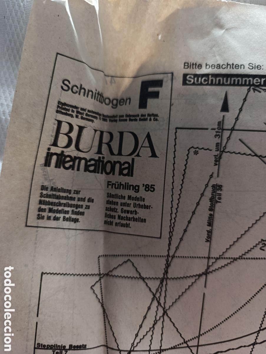 Otros art&iacute;culos de coleccionismo en papel: Antiguo patr&oacute;n Alem&aacute;n de la revista BURDA