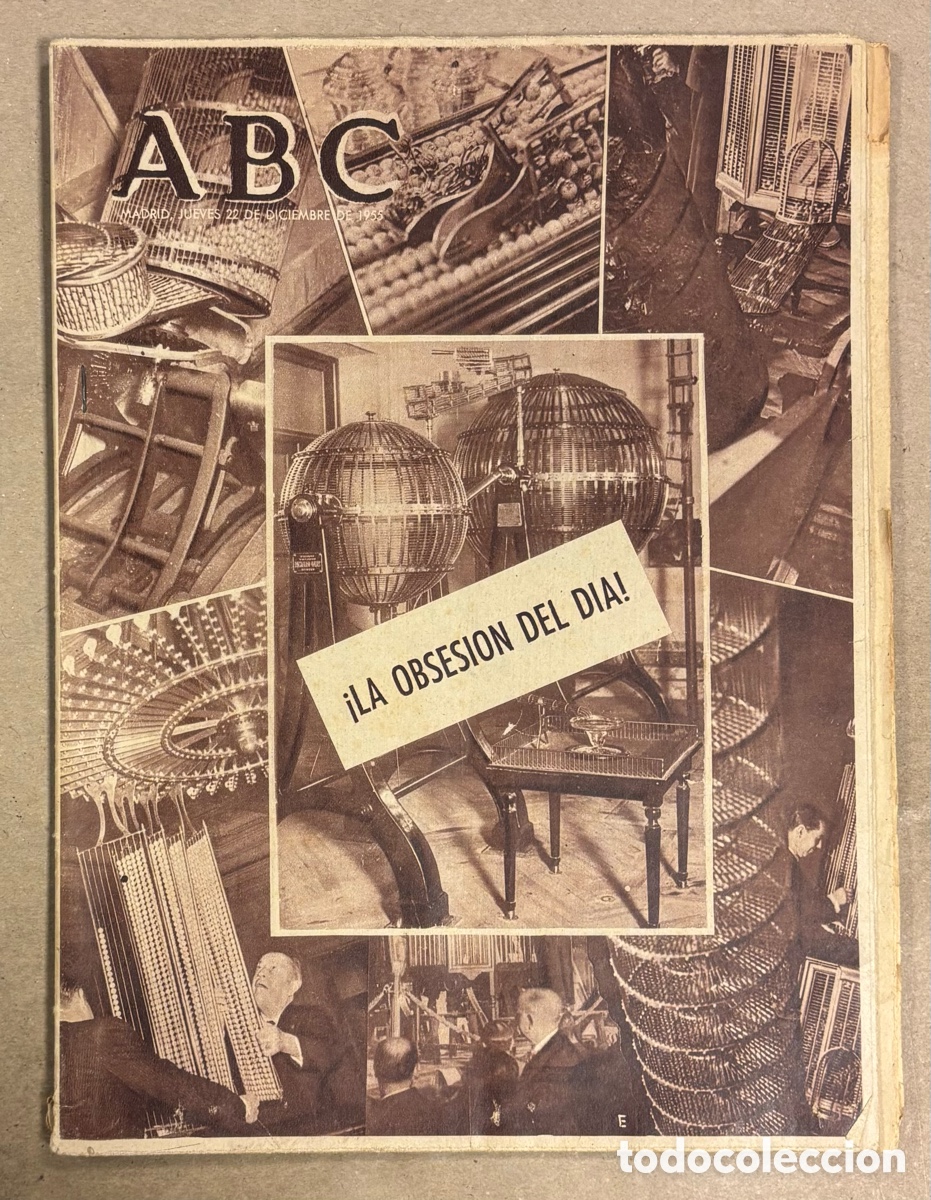 Otros art&iacute;culos de coleccionismo en papel: ABC (22 DICIEMBRE 1955) SORTEO LOTER&Iacute;A NAVIDAD GORDO A BILBAO, COPA DE EUROPA REAL MADRID - PARTIZAN