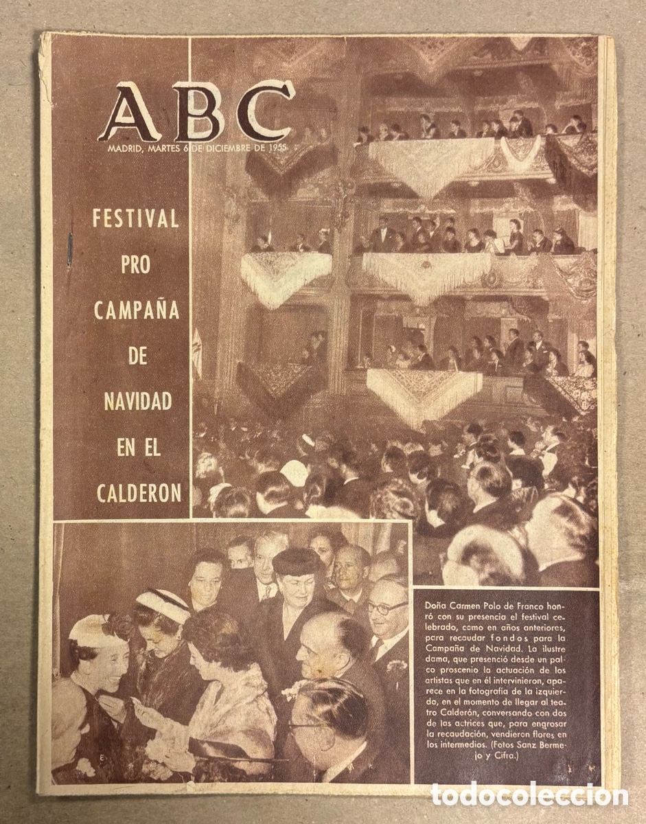 Otros art&iacute;culos de coleccionismo en papel: ABC (6 DICIEMBRE 1955) FESTIVAL CAMPA&Ntilde;A NAVIDAD TEATRO CALDER&Oacute;N, ARTE CORDOB&Eacute;S, REAL SOCIEDAD 3-1