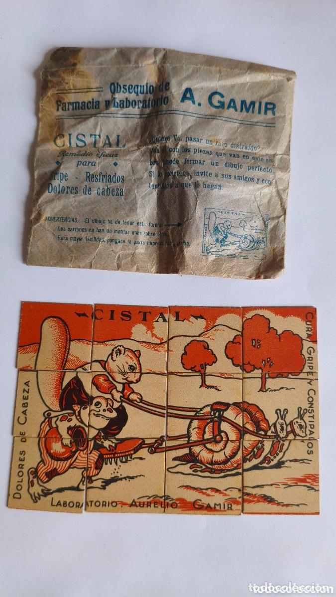 Sammelleidenschaft Andere Papierartikel: Puzzle + sobre. Cristal gripe. Obsequio Laboratorio Farmacia Aurelio Gamir Valencia a&ntilde;os 20s &Uacute;nico.