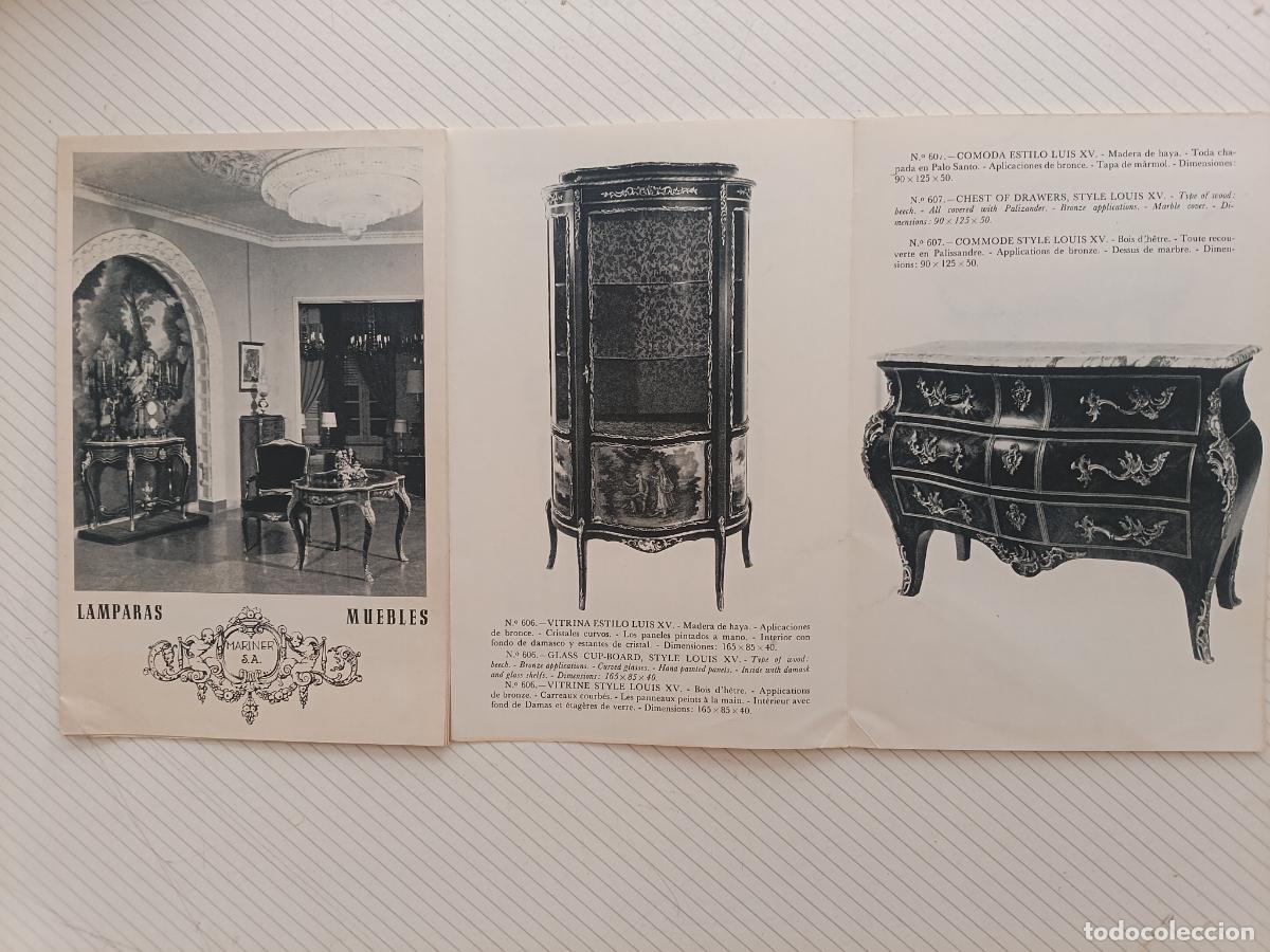 Otros art&iacute;culos de coleccionismo en papel: Folleto L&aacute;mparas Mariner, Valencia. Muebles