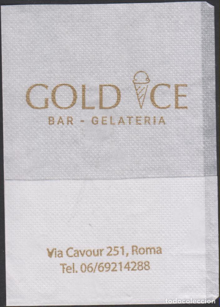 Otros art&iacute;culos de coleccionismo en papel: servilleta papel GOLD ICE BAR GELATERIA Roma Italia SOY.YO