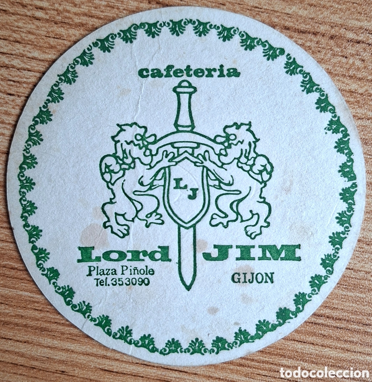 Otros art&iacute;culos de coleccionismo en papel: Posavasos Cafeter&iacute;a Lord Jim - Gij&oacute;n (Asturias)