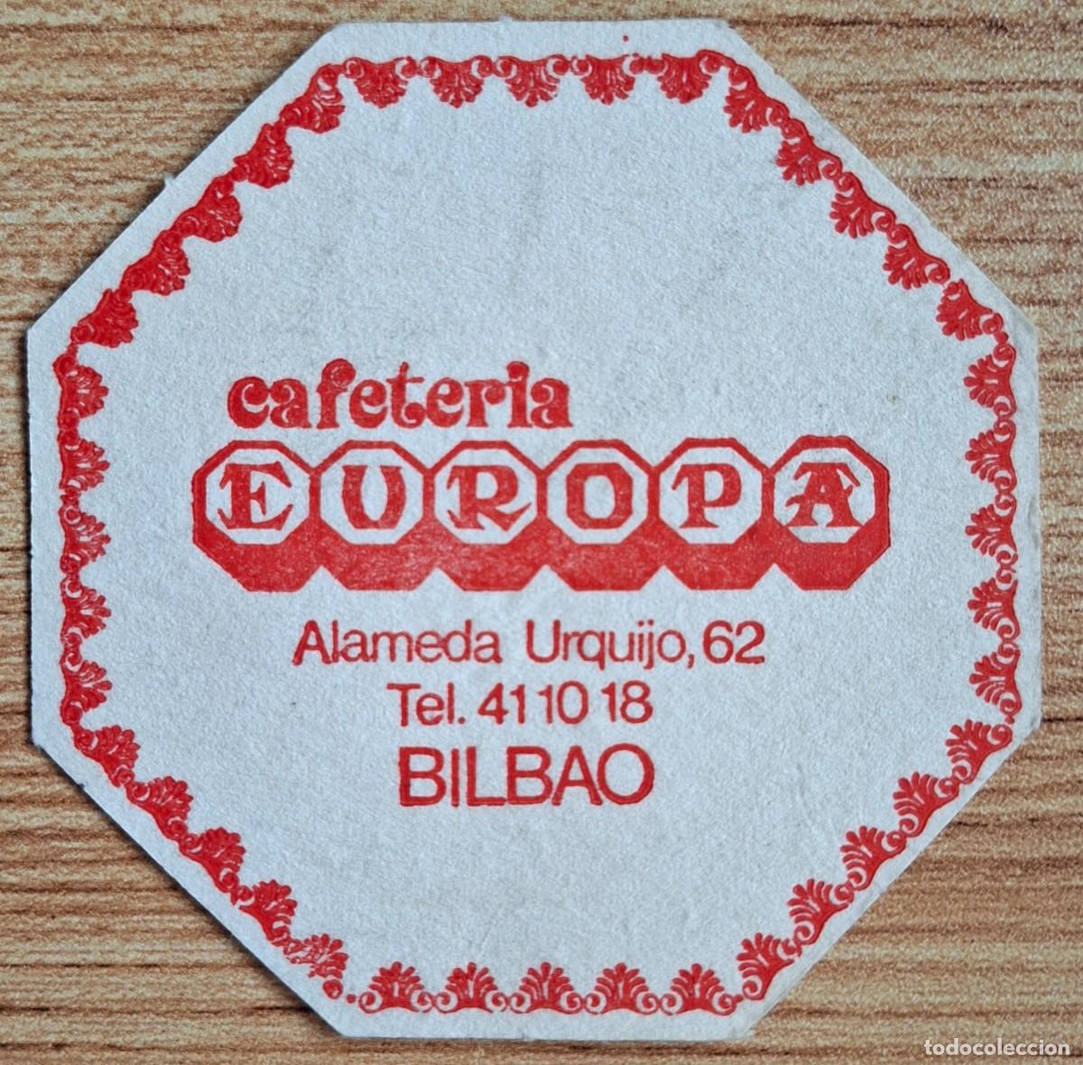 Otros art&iacute;culos de coleccionismo en papel: Posavasos Cafeter&iacute;a Europa - Bilbao (Vizcaya - Bizkaia)