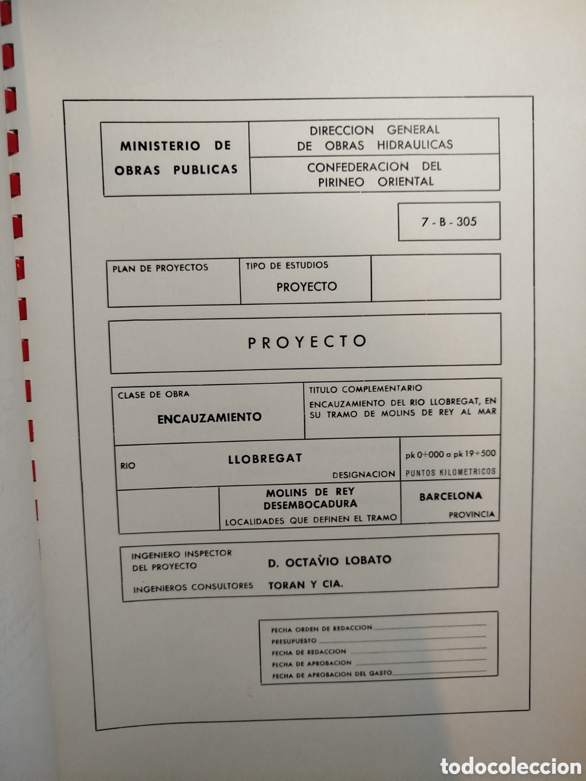 Otros art&iacute;culos de coleccionismo en papel: Libro sobre proyecto r&iacute;o Llobregat - Foto 2