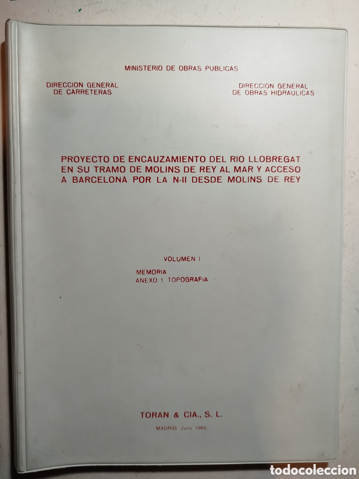 Otros art&iacute;culos de coleccionismo en papel: Libro sobre proyecto r&iacute;o Llobregat - Foto 1