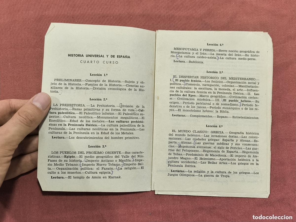 Otros art&iacute;culos de coleccionismo en papel: Programa de Historia Universal y de Espa&ntilde;a Cuarto Curso &ndash; Ediciones SM Antiguo - Foto 3