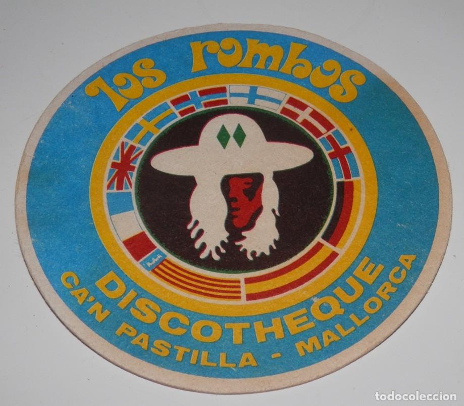 Altri oggetti di carta: POSAVASOS VINTAGE DE LA DISCOTECA LOS ROMBOS - MALLORCA