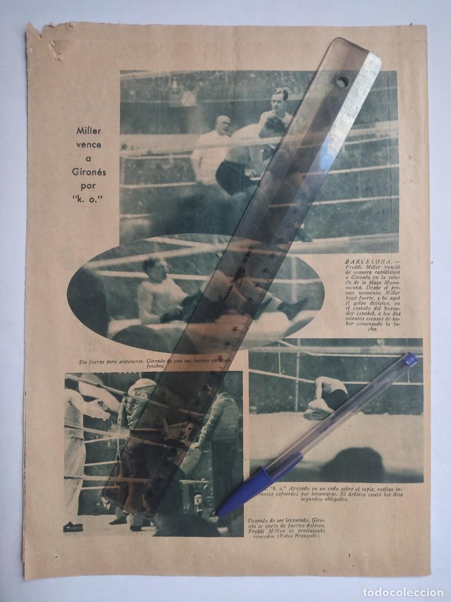 Outros artigos de papel: BARCELONA PLAZA MONUMENTAL BOXEO FREDDI MILLER VENCE A JOSEP GIRON&Eacute;S ESCOLTA LLUIS COMPANYS A&Ntilde;O 1935