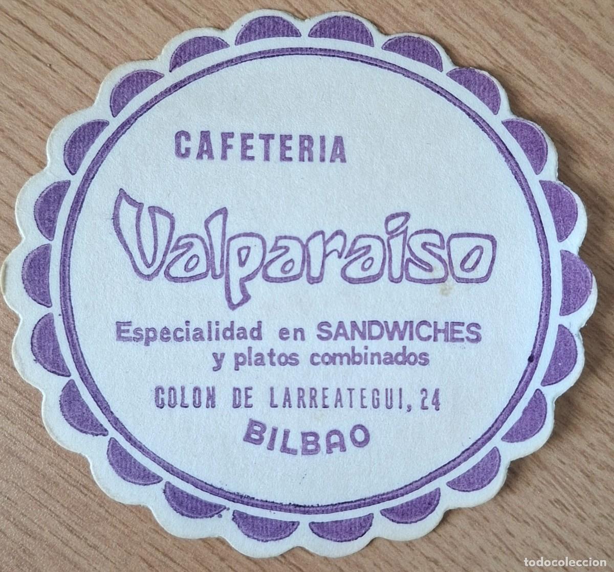 Otros art&iacute;culos de coleccionismo en papel: Posavasos Cafeter&iacute;a Valpara&iacute;so morado - Bilbao (Vizcaya - Bizkaia)