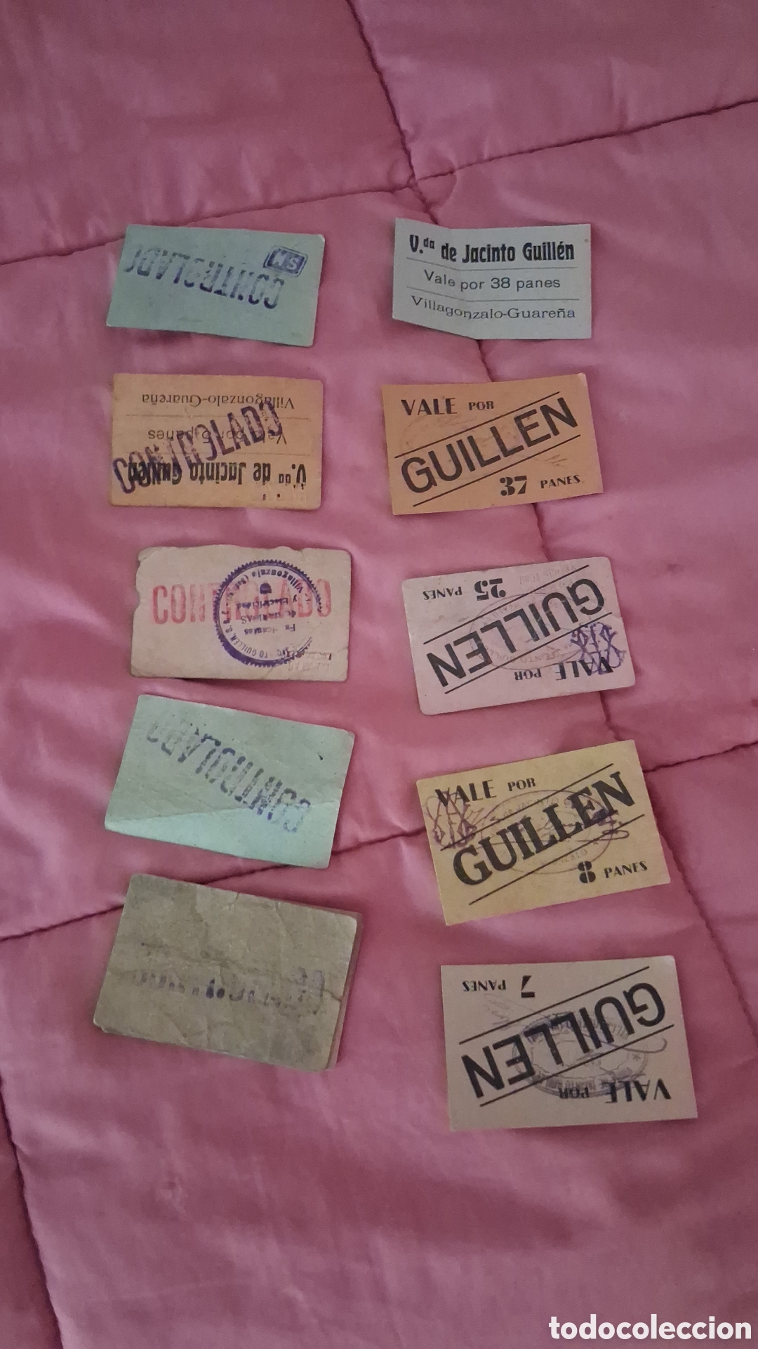 Paper Collecting Others: LOTE DE 10 VALES DE PAN MUY ANTIGUOS