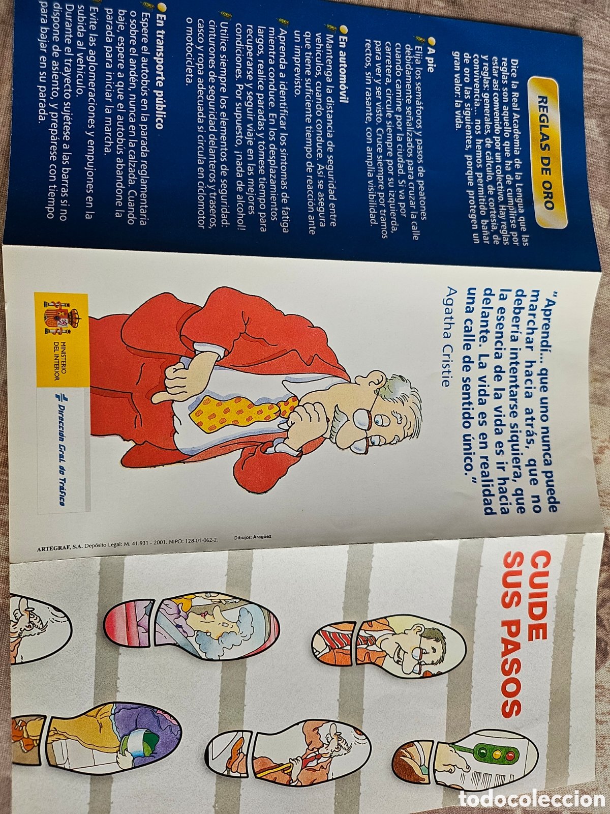 Outros artigos de papel: Folleto publicitario cuide sus pasos