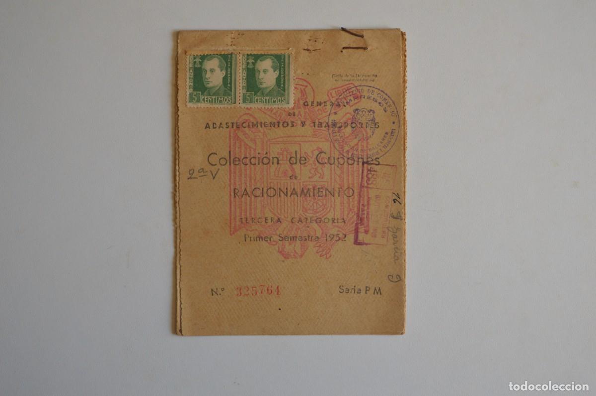 Otros art&iacute;culos de coleccionismo en papel: COLECCI&Oacute;N DE CUPONES DE RACIONAMIENTO TERCERA CATEGOR&Iacute;A PRIMER SEMESTRE 1952 SELLO JOSE ANTONIO 5 CT