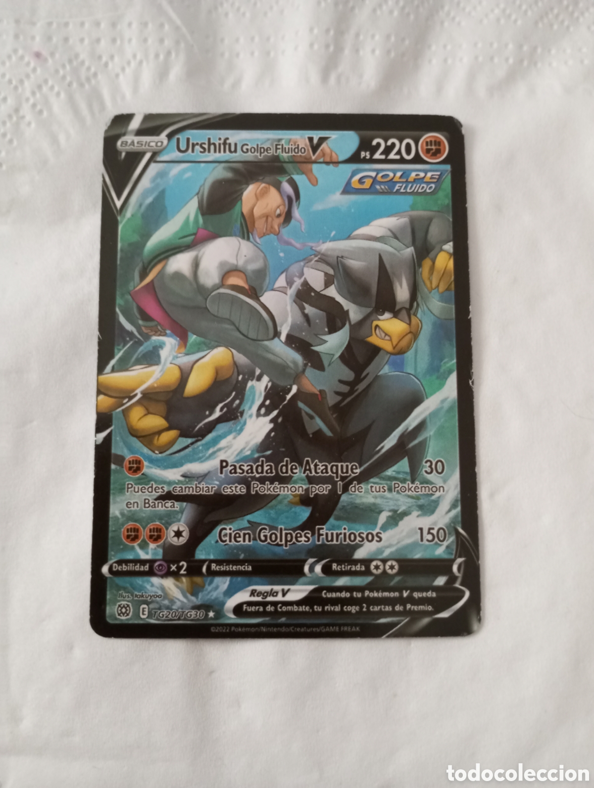 Collectionnisme Papier divers: Carta Pok&eacute;mon urshifu golpe fluido v ps 220 pasada de ataque