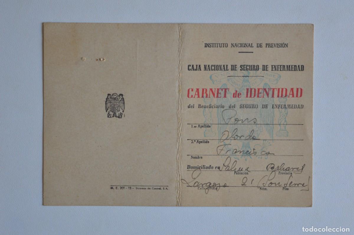 Collectionnisme Papier divers: INSTITUTO NACIONAL DE PREVISI&Oacute;N CAJA NACIONAL DE SEGURO DE ENFERMEDAD CARNET DE IDENTIDAD