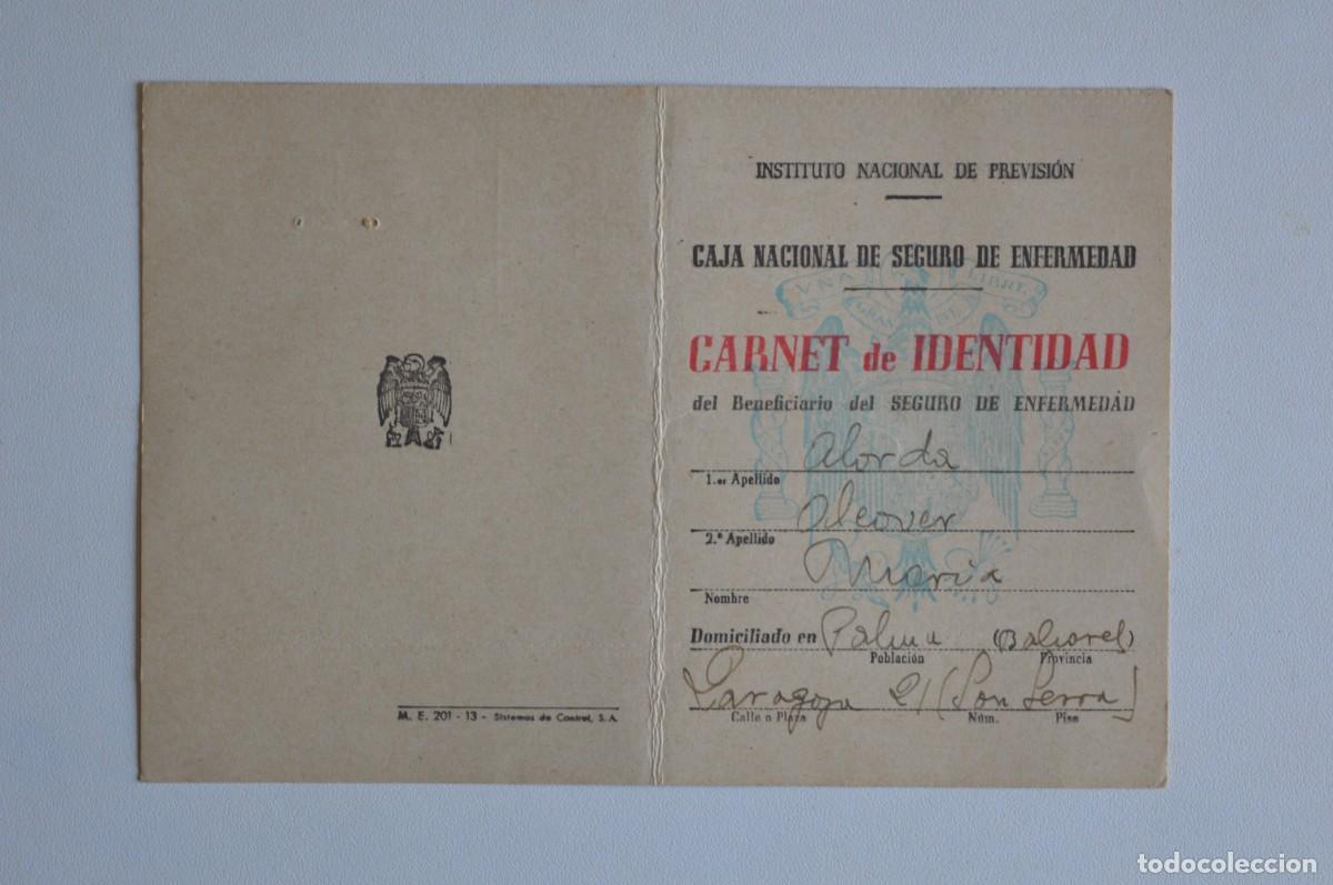 Collectionnisme Papier divers: INSTITUTO NACIONAL DE PREVISI&Oacute;N CAJA NACIONAL DE SEGURO DE ENFERMEDAD CARNET DE IDENTIDAD