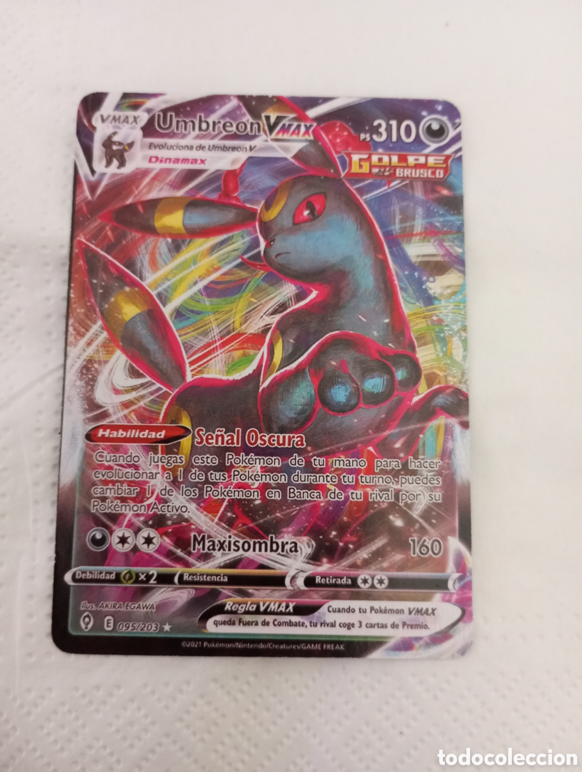 Outros artigos de papel: Carta Pok&eacute;mon umbreon V Max golpe brusco 095/203