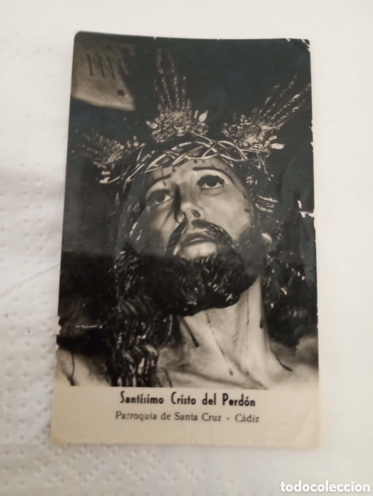 Outros artigos de papel: Antigua estampa Sant&iacute;simo cristo del perd&oacute;n parroquia de santa cruz.C&aacute;diz mide 8x4.50 euros
