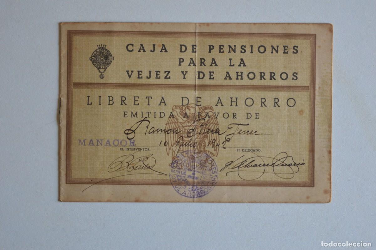 Outros artigos de papel: CAJA DE PENSIONES PARA LA VEJEZ Y DE AHORROS LIBRETA DE AHORRO MANACOR ISLAS BALEARES MALLORCA