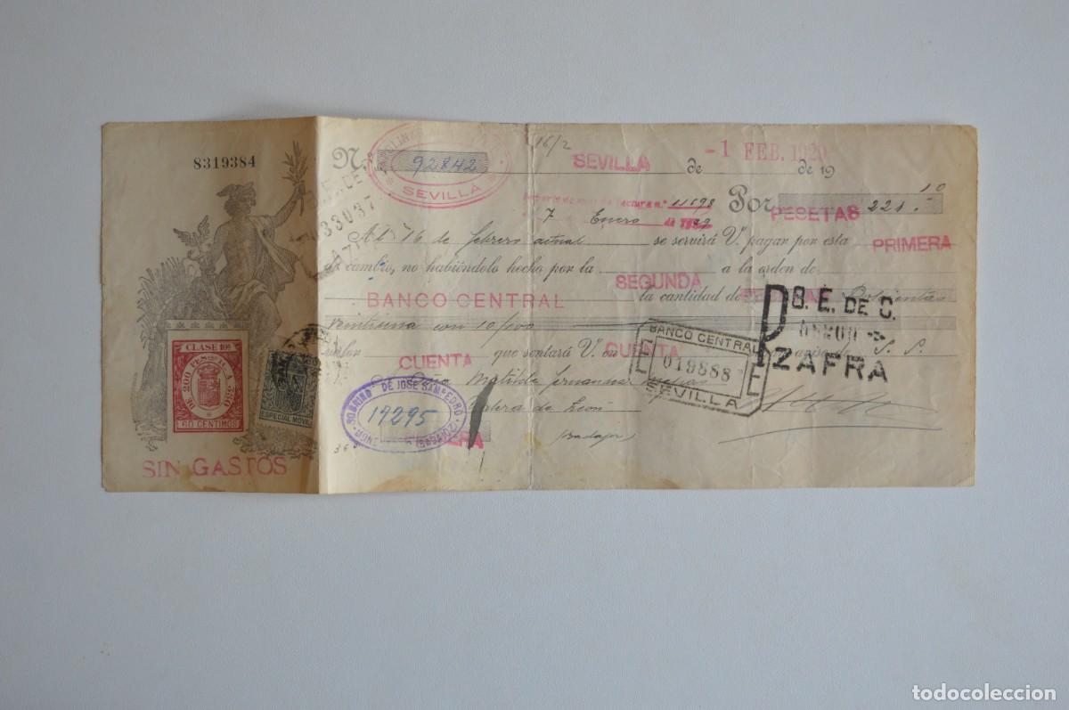 Otros art&iacute;culos de coleccionismo en papel: LETRA BANCO ESPA&Ntilde;OL DE CR&Eacute;DITO CLASE 10&ordf; 1 FEBRERO 1929 SELLO ESPECIAL MOVIL 15 CTS. SEVILLA