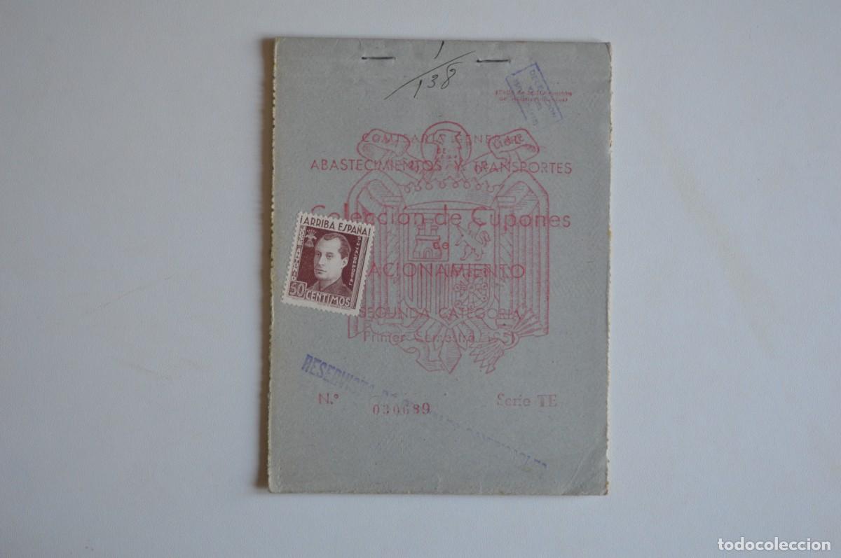 Outros artigos de papel: COLECCI&Oacute;N DE CUPONES DE RACIONAMIENTO SEGUNDA CATEGOR&Iacute;A PRIMER SEMESTRE 1951 SELLO 50 CTS. FALANGE