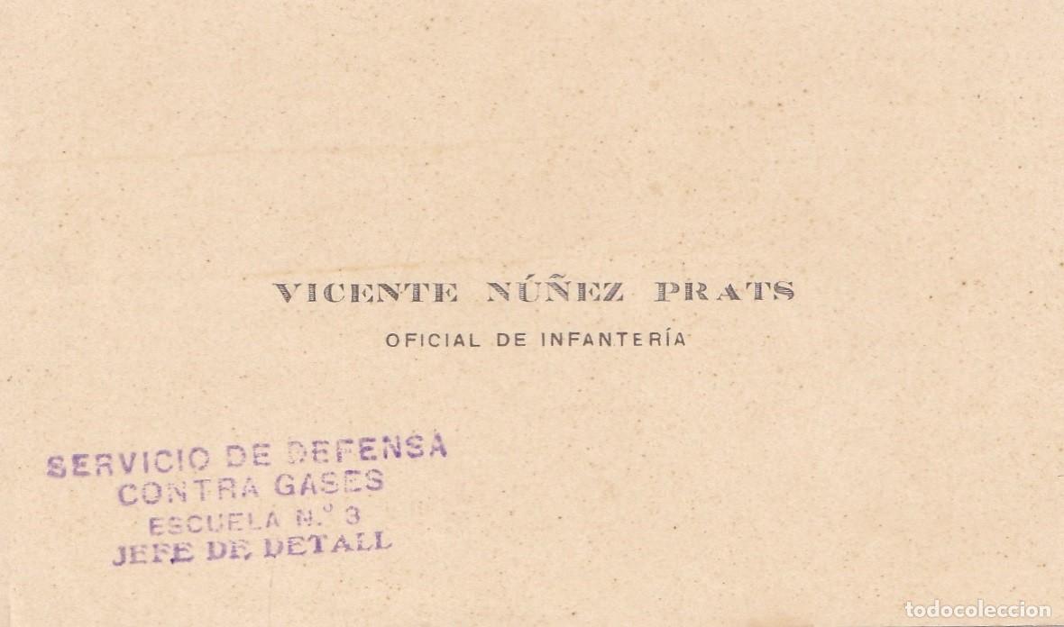 Otros art&iacute;culos de coleccionismo en papel: Servicio Defensa contra Gases Escuela n&ordm; 3 Jefe de Detall - Oficial de Infanter&iacute;a / Tarjeta visita