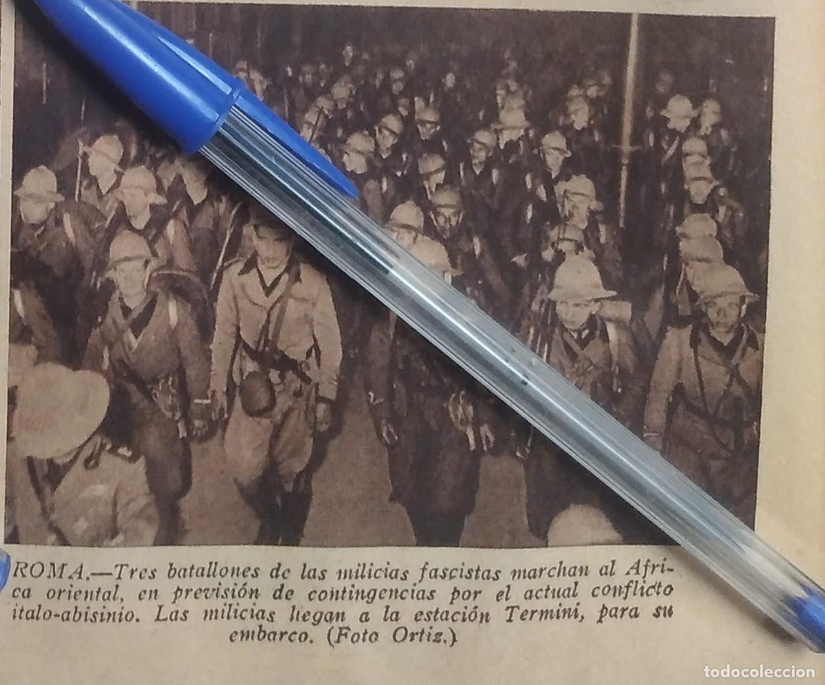 Otros art&iacute;culos de coleccionismo en papel: ROMA ESTACION TERMINI BATALLONES MILICIAS FASCISTAS GUERRA ITALIA ABISINIA RECORTE DE PRENSA 1935