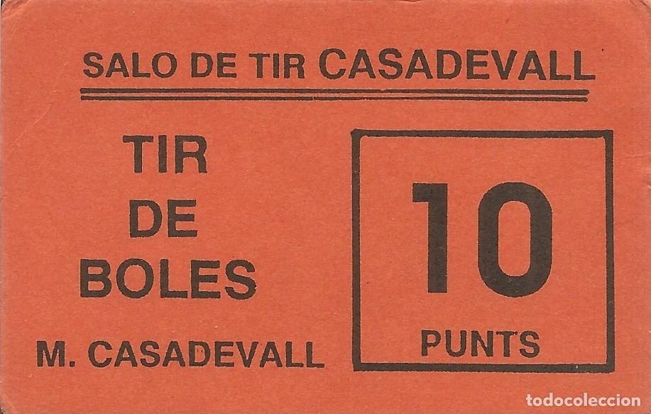 Otros art&iacute;culos de coleccionismo en papel: Vale / Ticket / Boleto Sal&oacute;n de Tiro Casadevall - Sal&oacute; Tir Boles M. Casadevall - 10 Puntos / Punts