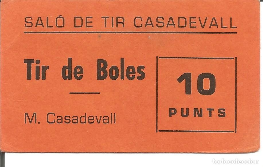 Otros art&iacute;culos de coleccionismo en papel: Vale / Ticket / Boleto Sal&oacute;n de Tiro Casadevall - Sal&oacute; Tir Boles M. Casadevall - 10 Puntos / Punts