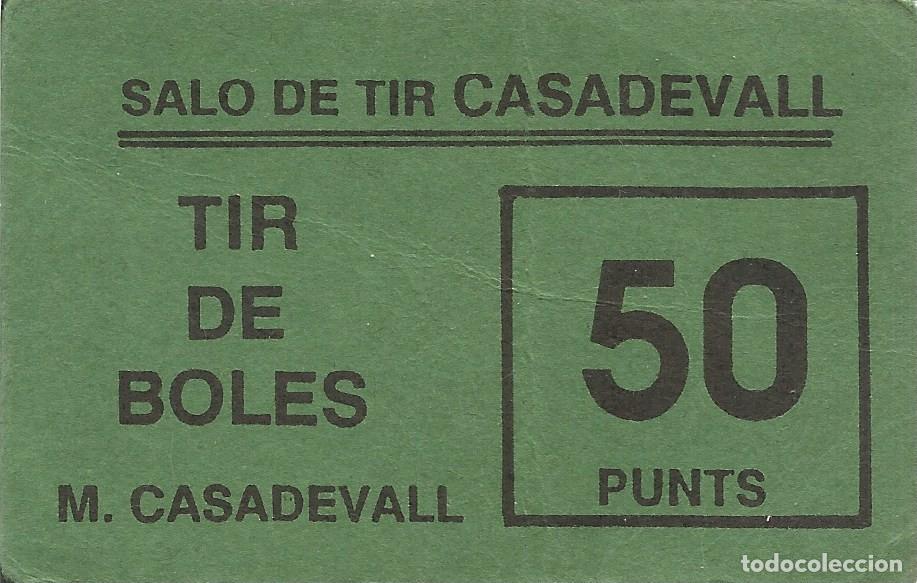 Otros art&iacute;culos de coleccionismo en papel: Vale / Ticket / Boleto Sal&oacute;n de Tiro Casadevall - Sal&oacute; Tir Boles M. Casadevall - 50 Puntos / Punts