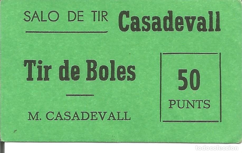Otros art&iacute;culos de coleccionismo en papel: Vale / Ticket / Boleto Sal&oacute;n de Tiro Casadevall - Sal&oacute; Tir Boles M. Casadevall - 50 Puntos / Punts